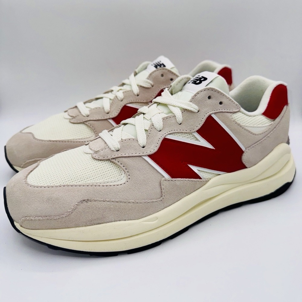 New Balance 57/40 Sneakers Men's Size 14 Red Beige Suede Leather